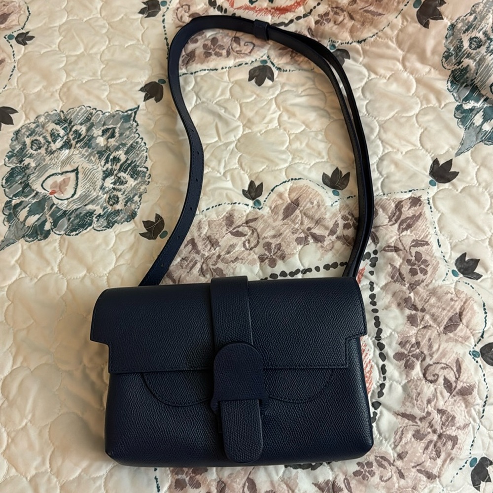 Senreve Aria Marine Blue Pebbled Leather